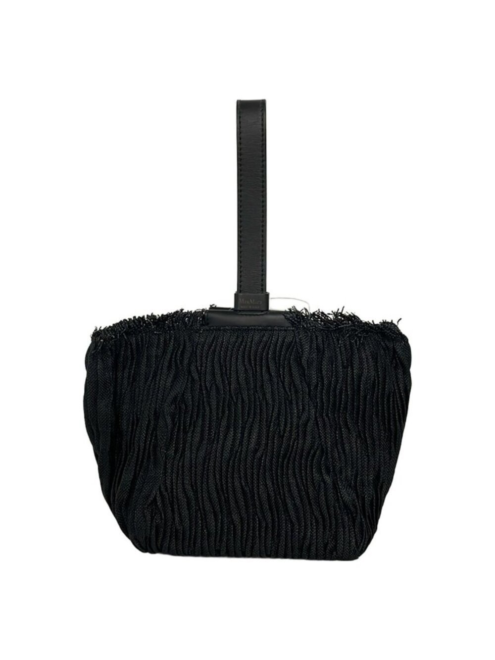 Max Mara Handbag Black Pleated Processing